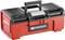 Red toolbox with a black lid and handle, 'FACOM' brand visible. Suitable for transporting and storing tools.