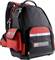 Black and red tool backpack with multiple compartments and the 'Facom' logo.