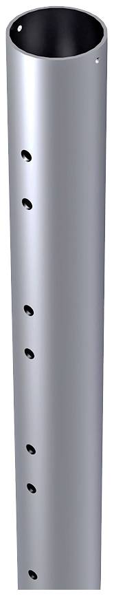 Metal pipe with several evenly spaced holes along the side. It appears to be intended for construction or installation purposes.