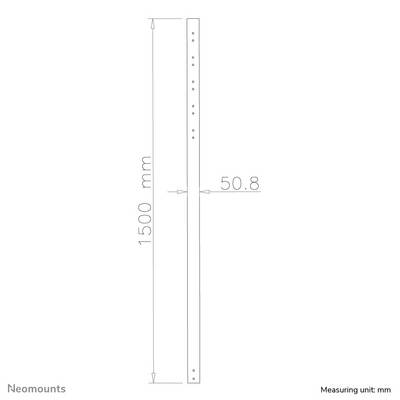 A technical drawing shows a rectangular bar with dimensions of 1500 mm in height and 50.8 mm in width.