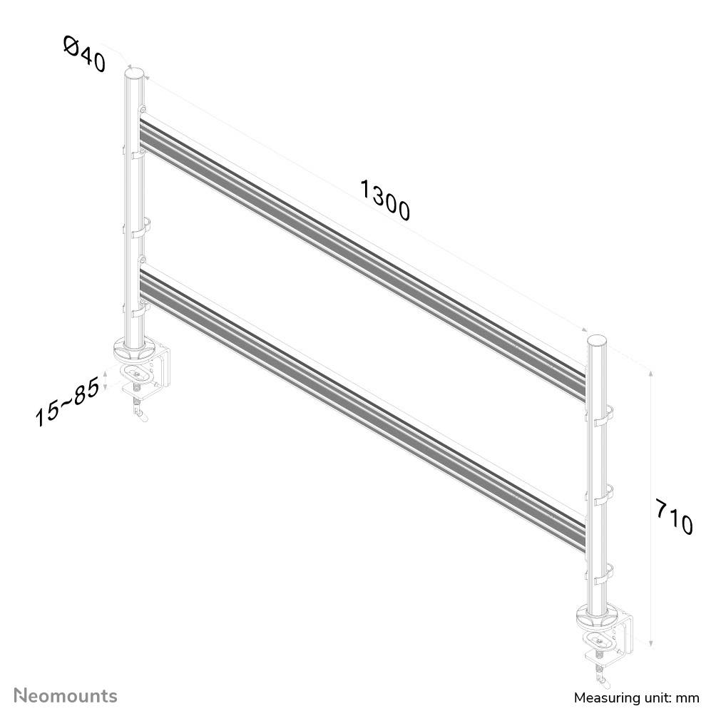 Neomounts Monitor desk mount FPMA-DTB200 6 Display(s) 25,4 cm (10") - 61 cm (24") Silver Rigid-3