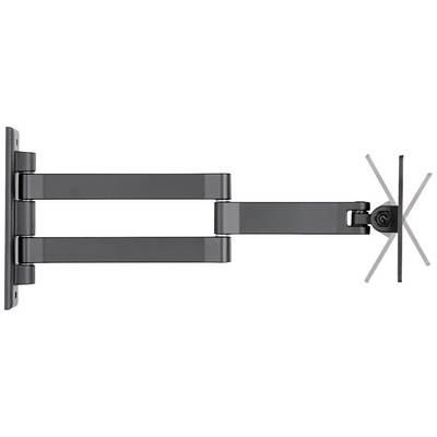 Swivel TV wall mount made of metal with two articulated arms. It allows flexible positioning of the television on the wall.