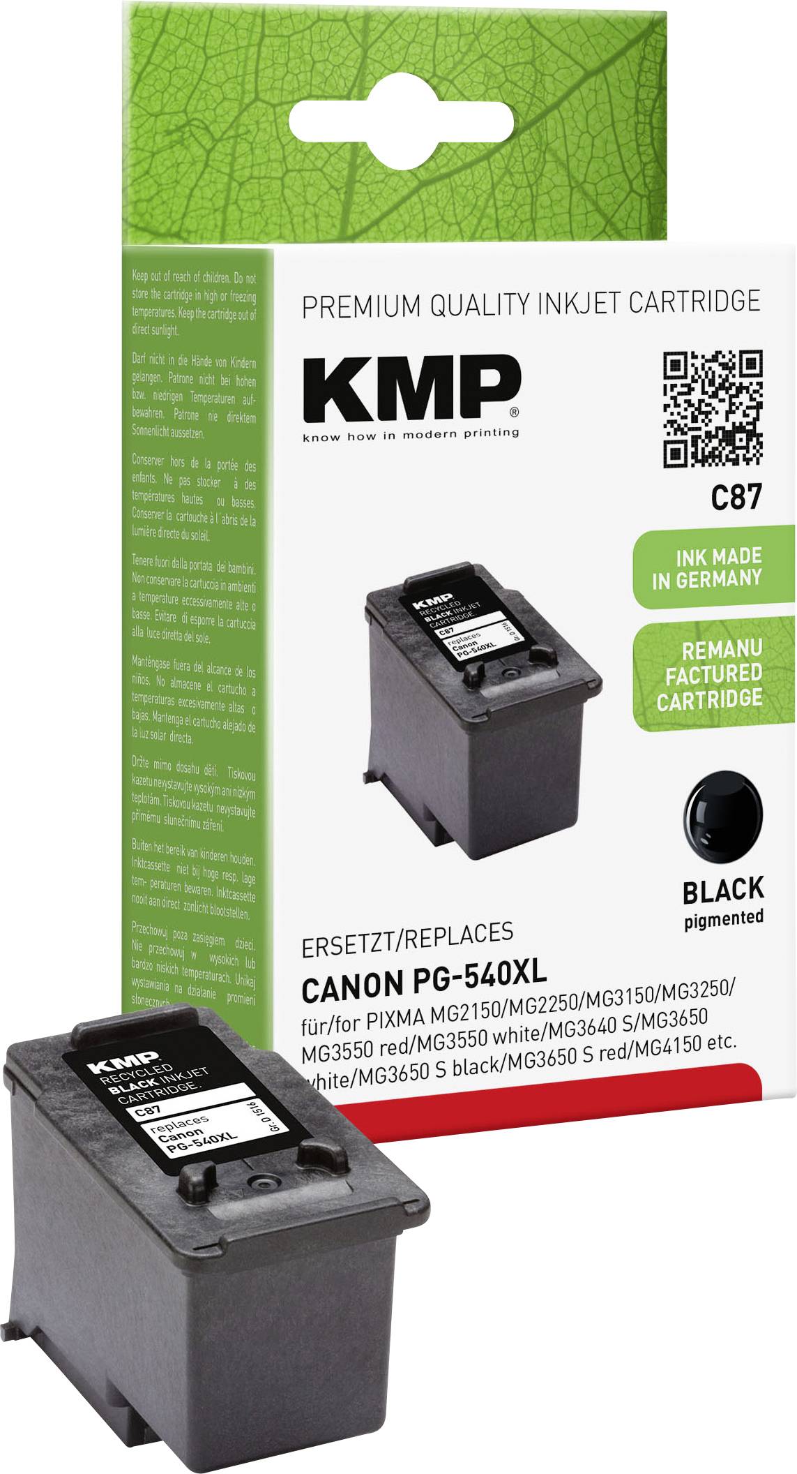 elke dag Overvloedig tij KMP Ink replaced Canon PG-540, PG-540XL Compatible Black C87 1516,4001 |  Conrad.com