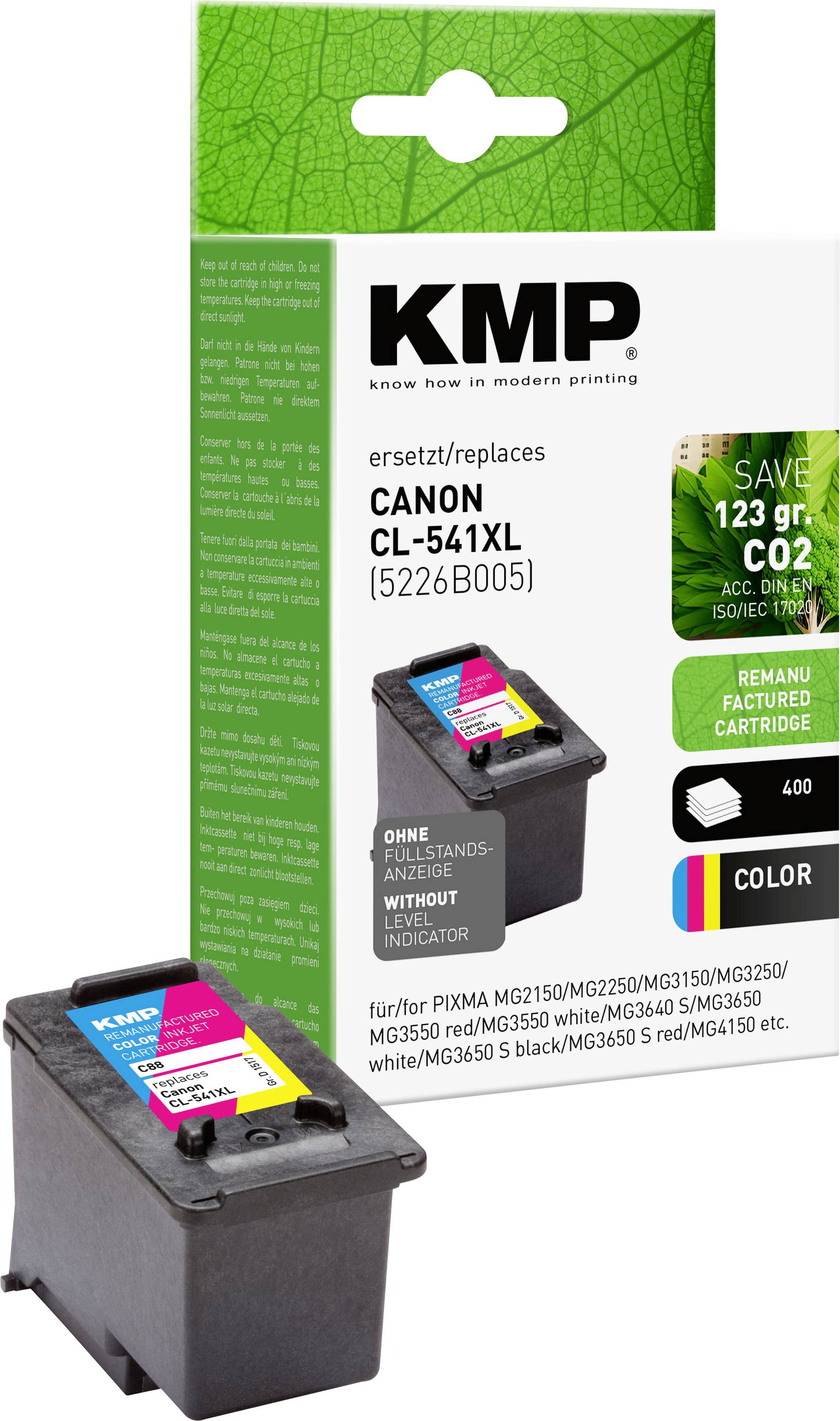 KMP Ink cartridge replaced Canon CL-541 XL Compatible Cyan, Magenta, Yellow C88 1517,4030