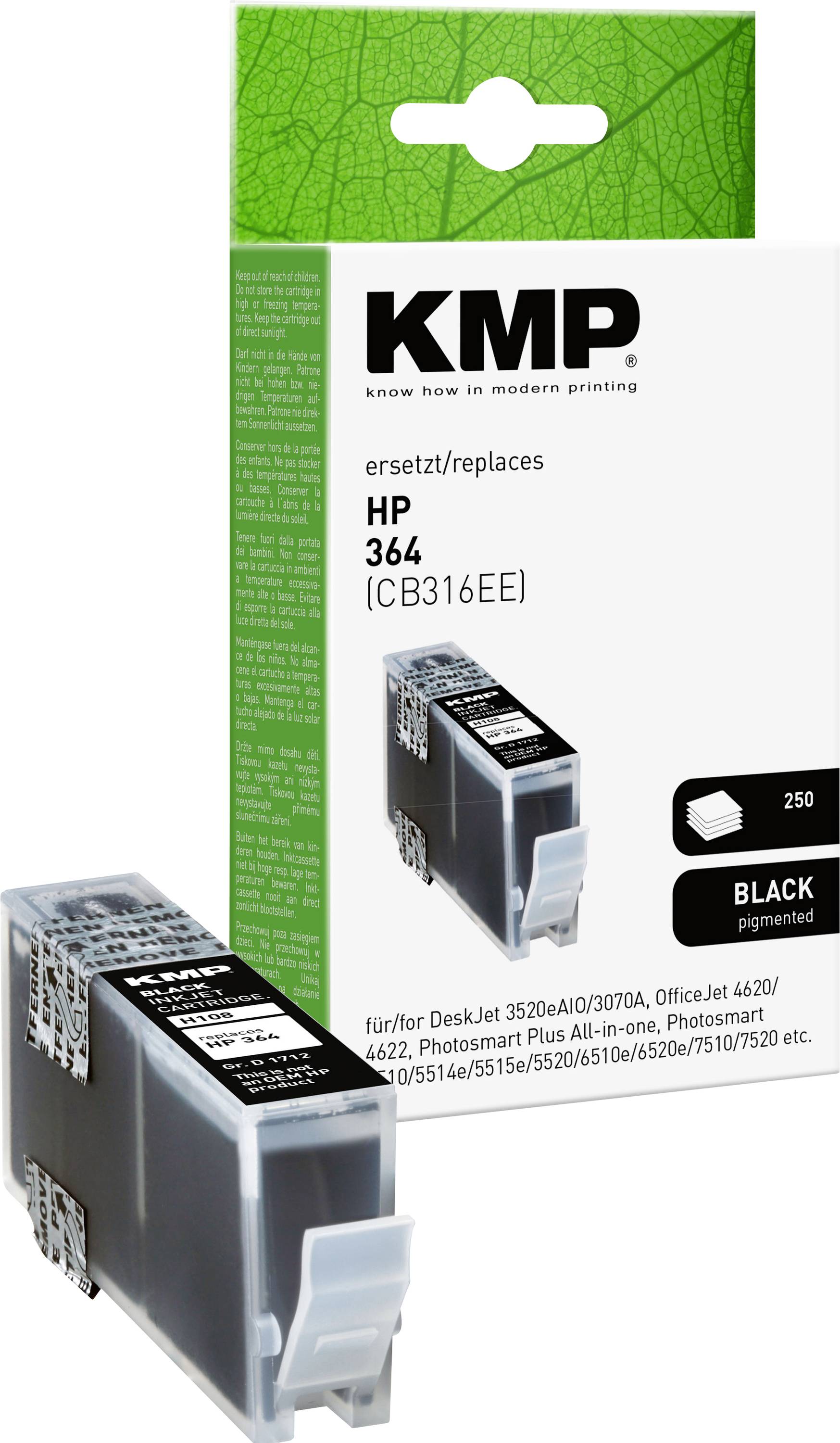KMP Ink cartridge Compatible replaced HP 364, CB316EE Black H108 1712,8001