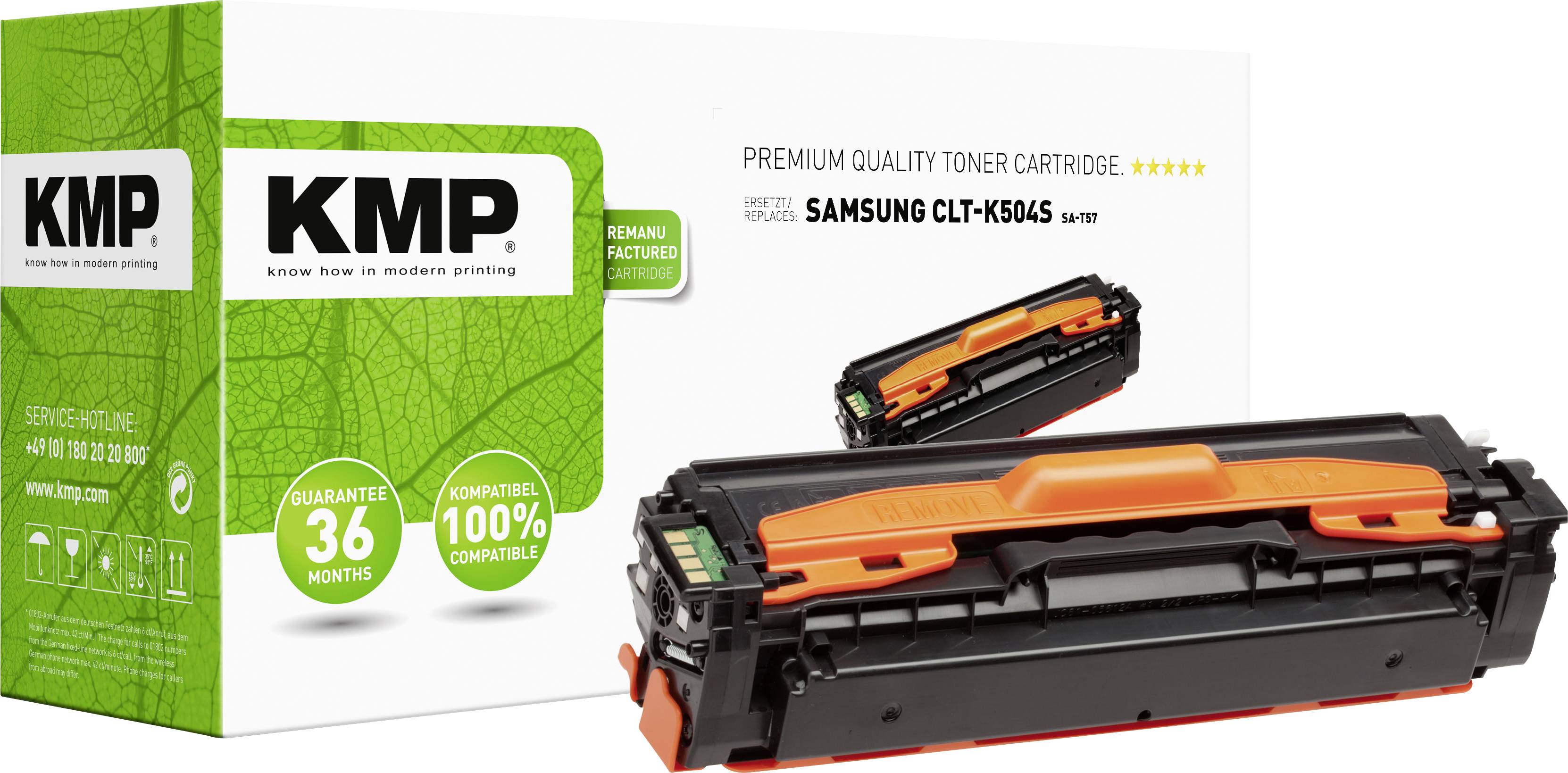 KMP Toner replaced Samsung CLT-K504S Compatible Black 2500 Sides SA-T57 3511,0000