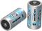 Two silver Ansmann batteries with a capacity of 4500 mAh and marked '1.2V Baby HR14'.