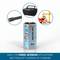 A battery with marking '8500 mAh'. Application examples: torch, radio, construction work. Suitable for intensive applications.