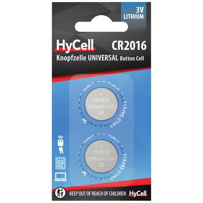 Image of HyCell Button cell CR2 016 3 V 2 pc(s) 70 mAh Lithium CR 2016