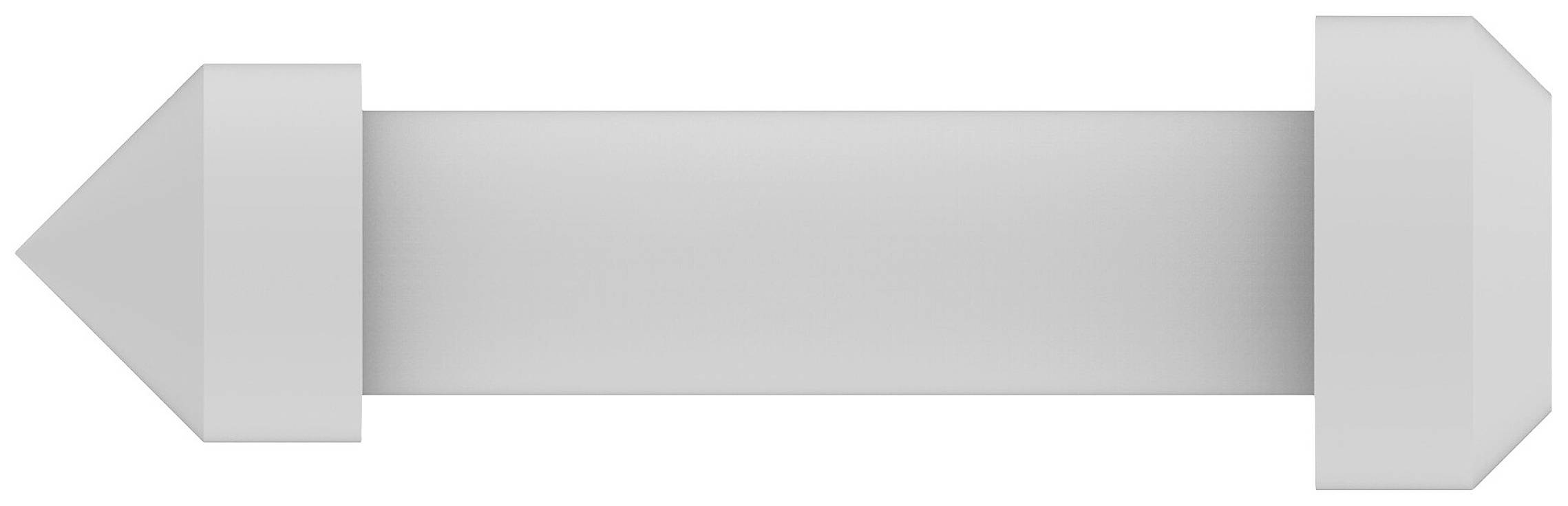 Grey, horizontal double arrow pointing to the left.