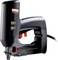 Electric stapler, black, model 'Novus J-165 Panel', suitable for Type E and Type C staples, side view.