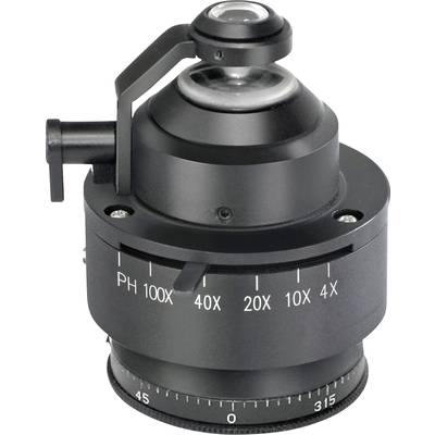 A microscope eyepiece with adjustable magnification from 4X to 100X, suitable for precise scientific investigations.