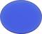 A simple, bold blue oval circle on a white background; often used as a decorative element or colour accent.
