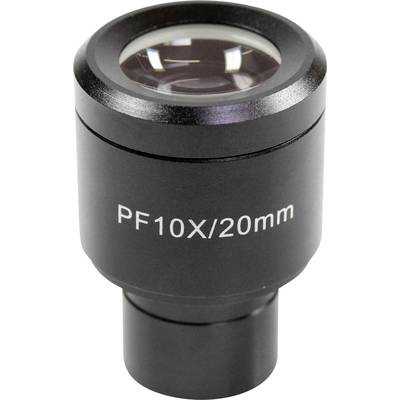 Lens with inscription 'PF10X/20mm', black casing.