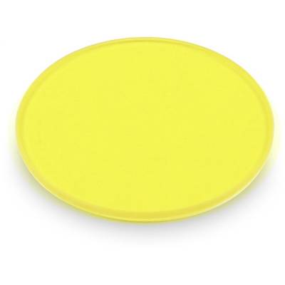 Yellow round plate on a white background.