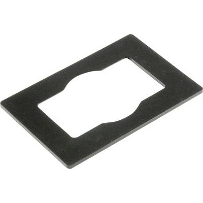 Rectangular black seal with a central aperture, suitable as a spacer or for stabilisation in technical applications.
