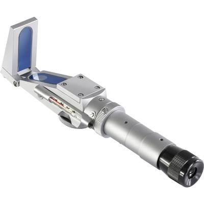 A silver optical instrument with an eyepiece and a mirror for light deflection, commonly used in astronomical or optical applications.