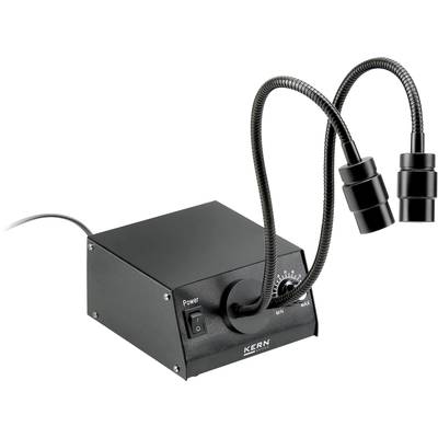 Two-beam LED light with a flexible arm, suitable for targeted illumination in laboratories or during optical inspections.