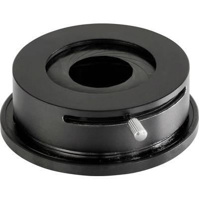 A black, cylindrical mechanical component with a slot and a silver screw. Developed for adjustment or mounting.
