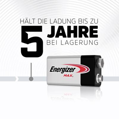 'Energizer Max Battery, keeps its charge for up to 5 years when stored.'