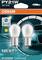 'Two OSRAM PY21W car bulbs in chrome design on a package with technical background and car illustration.'
