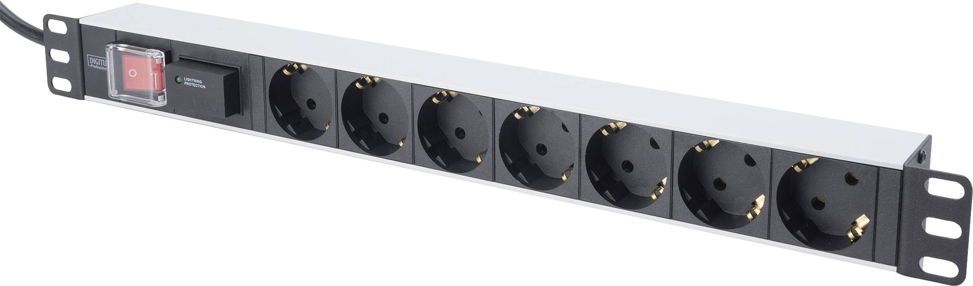Digitus DN-95407 19 inch Server rack cabinet power strip 1 U PG socket Black