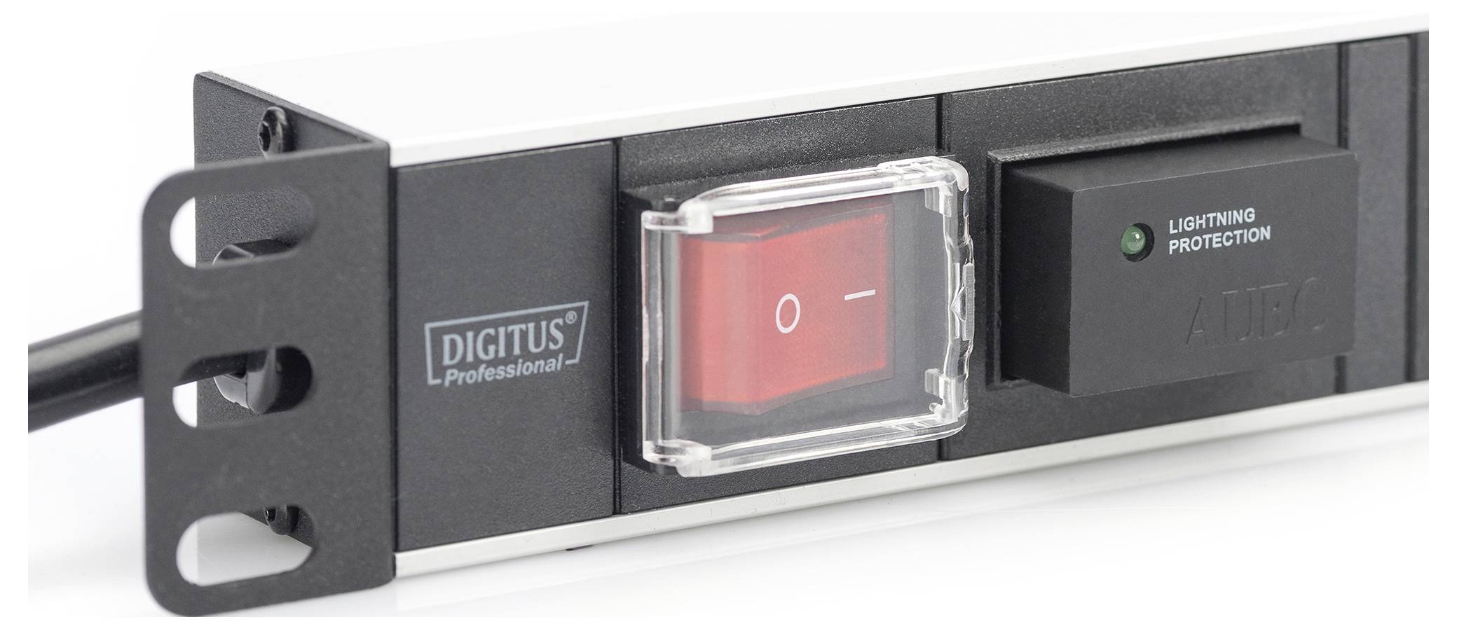 Digitus DN-95407 19 inch Server rack cabinet power strip 1 U PG socket Black