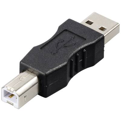 A USB-A to USB-B adapter, used for connecting devices such as printers to a computer.