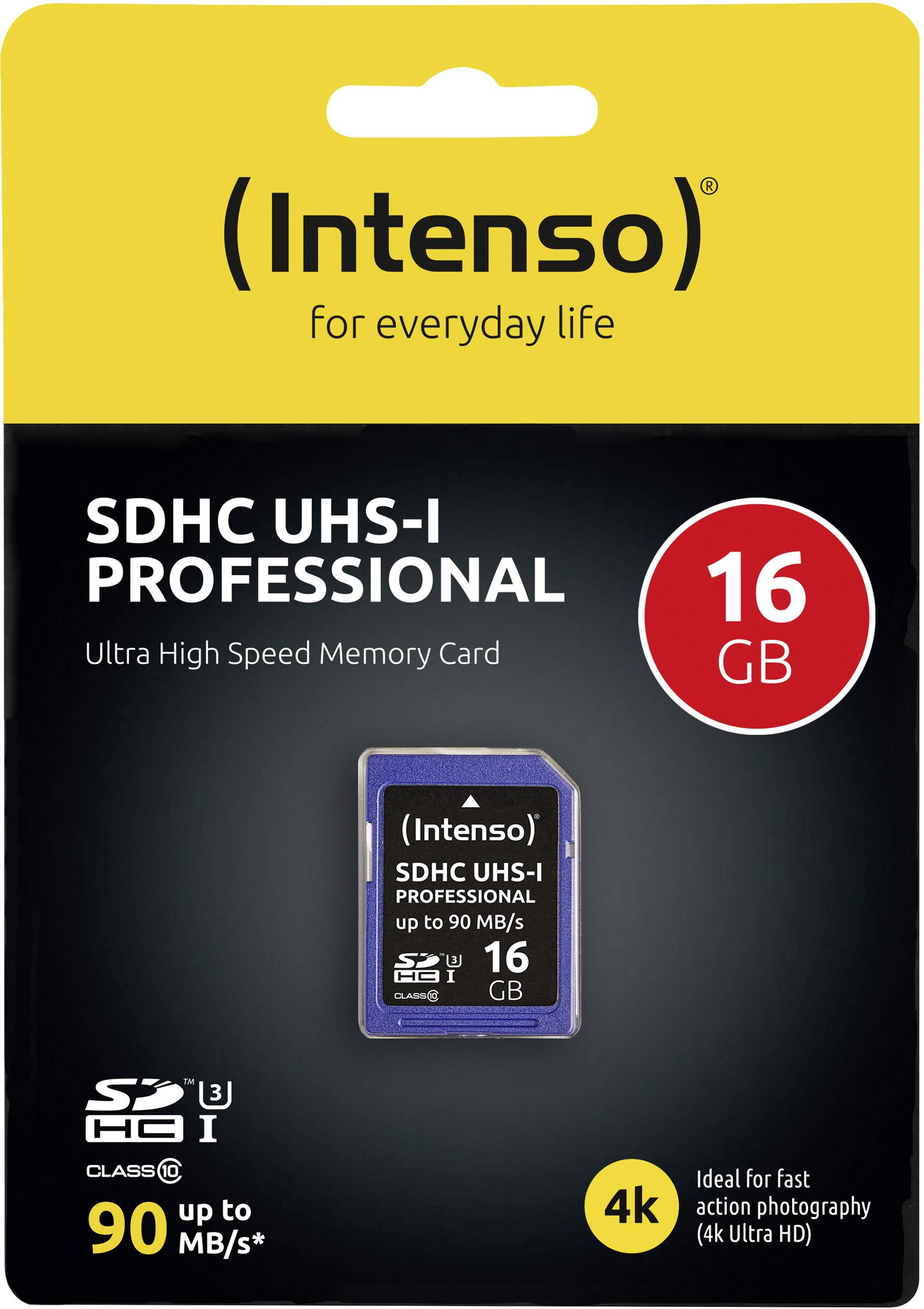 Intenso Professional SDHC card 16 GB Class 10, UHS-I-1