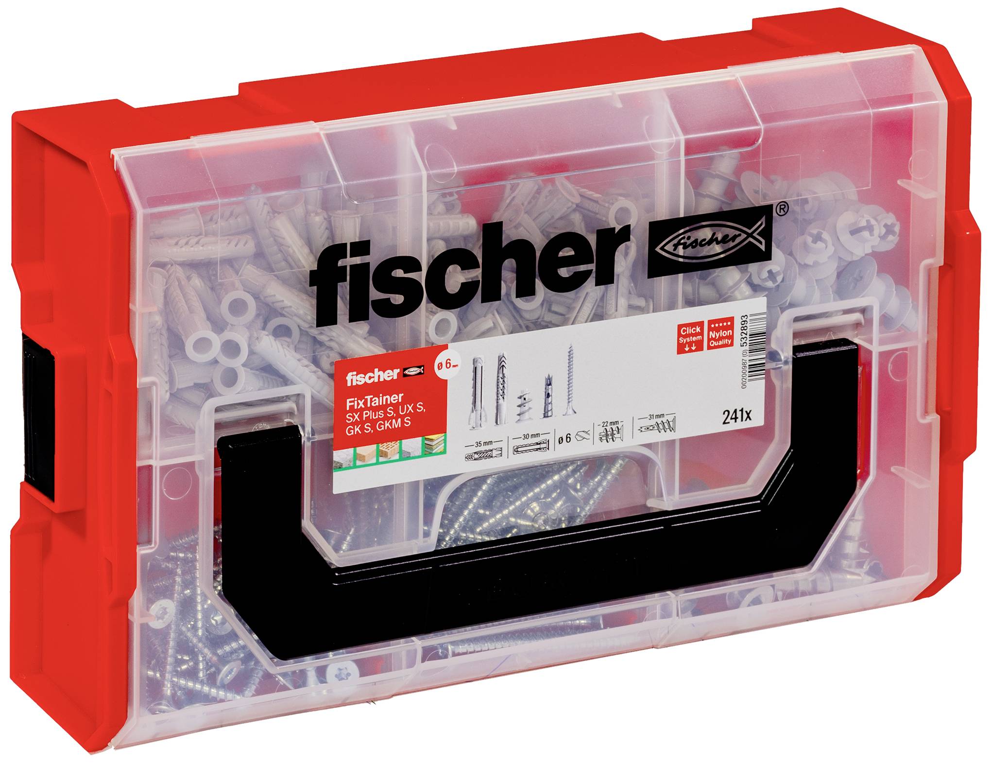Fischer 532893 FIXtainer Assorted dowels 240 Parts