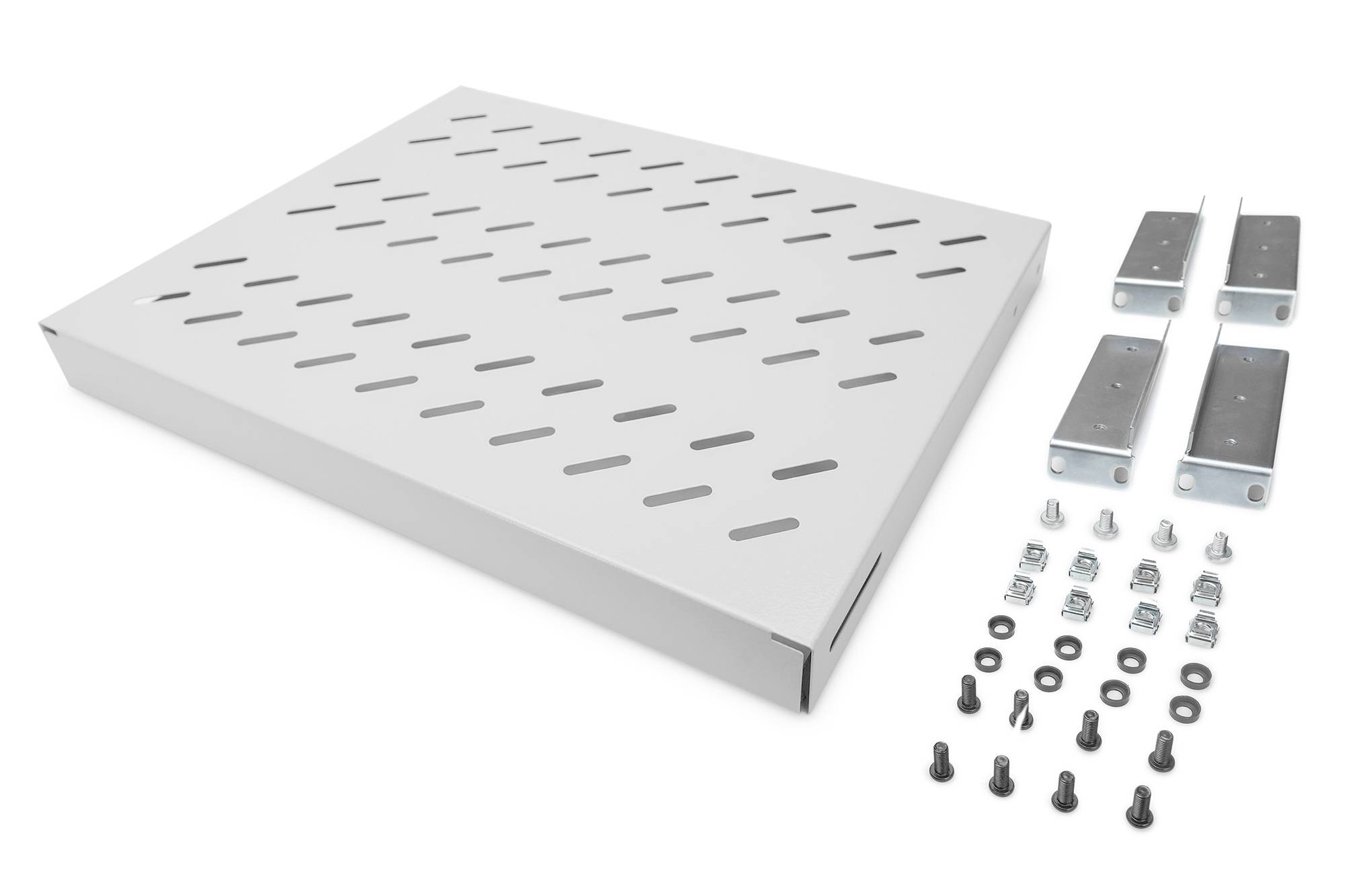 Digitus DN-97644 19 inch Server rack cabinet shelf 1 U Rail set Suitable for (cabinet depths): 600 mm Grey