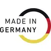 'Made in Germany' logo with a semi-circular design in black, red and gold, symbolising German quality and origin.