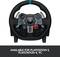 A black steering wheel for gaming with buttons and shift paddles. Compatible with PlayStation 5, PlayStation 4 and PC.
