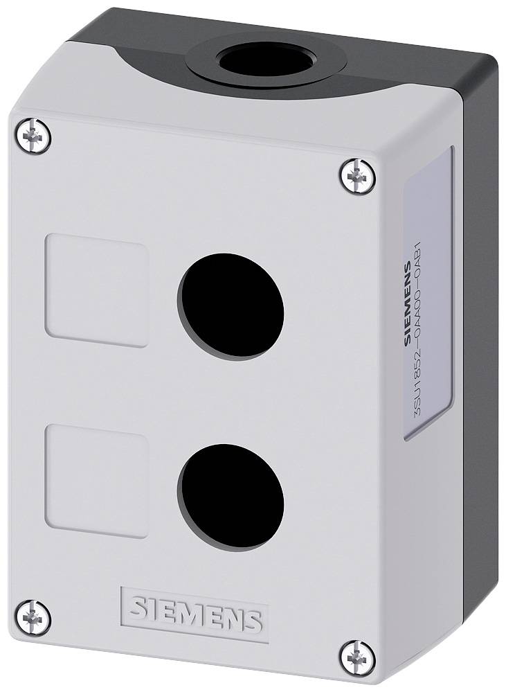 Siemens 3SU1852-0AA00-0AB1 Enclosure 2 installation slots, for floor mounting (L x W x H) 118.4 x 85 x 64 mm Grey 1 pc(s)