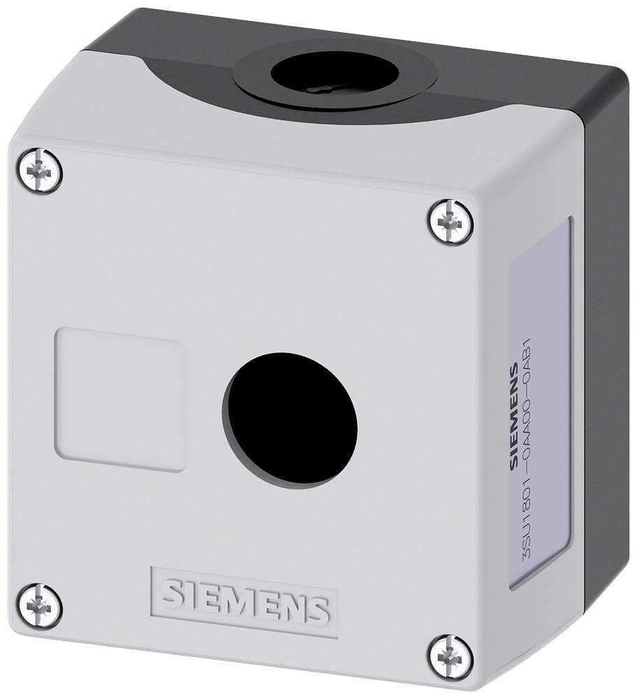 Siemens 3SU1801-0AA00-0AB1 Enclosure 1 installation slots (L x W x H) 85 x 85 x 64 mm Blank Grey 1 pc(s)