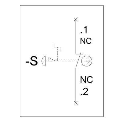 'Logical symbol: negative pulse follower. Left: 'S'. Right: Arrow to '.1 NC' and '.2 NC'.'