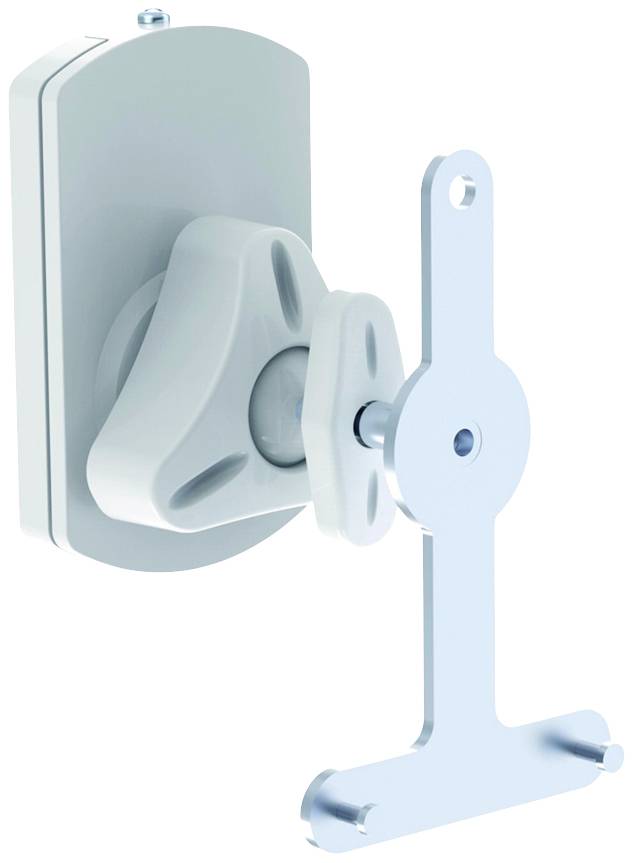 Metal mounting bracket with adjustable fixing screw, suitable for wall mounting of electronic devices or monitors.