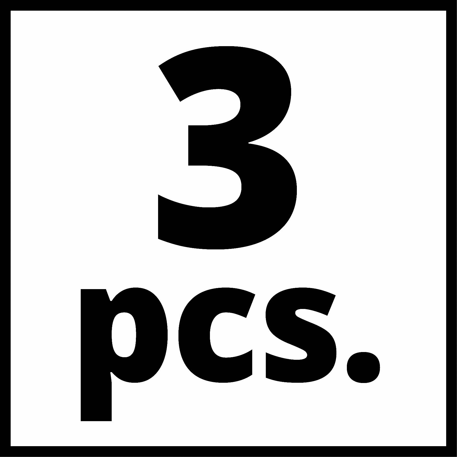 '3 pcs.' in black text on a white background.