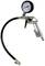 Tyre pressure gauge with manometer and hose, used for checking and adjusting tyre pressure.