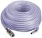 A coiled, transparent plastic tube with metal connectors at both ends. Ideal for water or air transport.