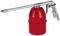 Red air blow gun with metal handle and long, narrow nozzle, suitable for cleaning tasks in workshops or industrial settings.