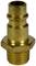 Brass connection with thread, suitable for plumbing or heating systems.