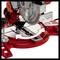 A red table circular saw with an adjustable angle mechanism, well-suited for precise wood cutting.