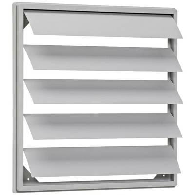 Silver air vent with five horizontal louvres, slightly angled downwards.