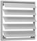 Silver air vent with five horizontal louvres, slightly angled downwards.