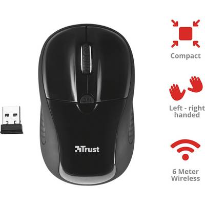 Trust Primo Wireless Mouse Mouse Radio Optical Black 3 Buttons 1600 dpi-6