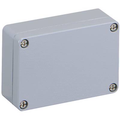 Grey rectangular enclosure with four visible screws at the corners. Suitable for securing technical equipment or electronics.