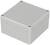 Grey, square enclosure with rounded corners and screws on the four corners of the top surface. Suitable for electronic components.