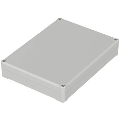A rectangular, grey enclosure with rounded corners and four visible screws at the corners.