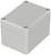 Grey, rectangular enclosure with rounded corners and four screws at the corners of the lid.
